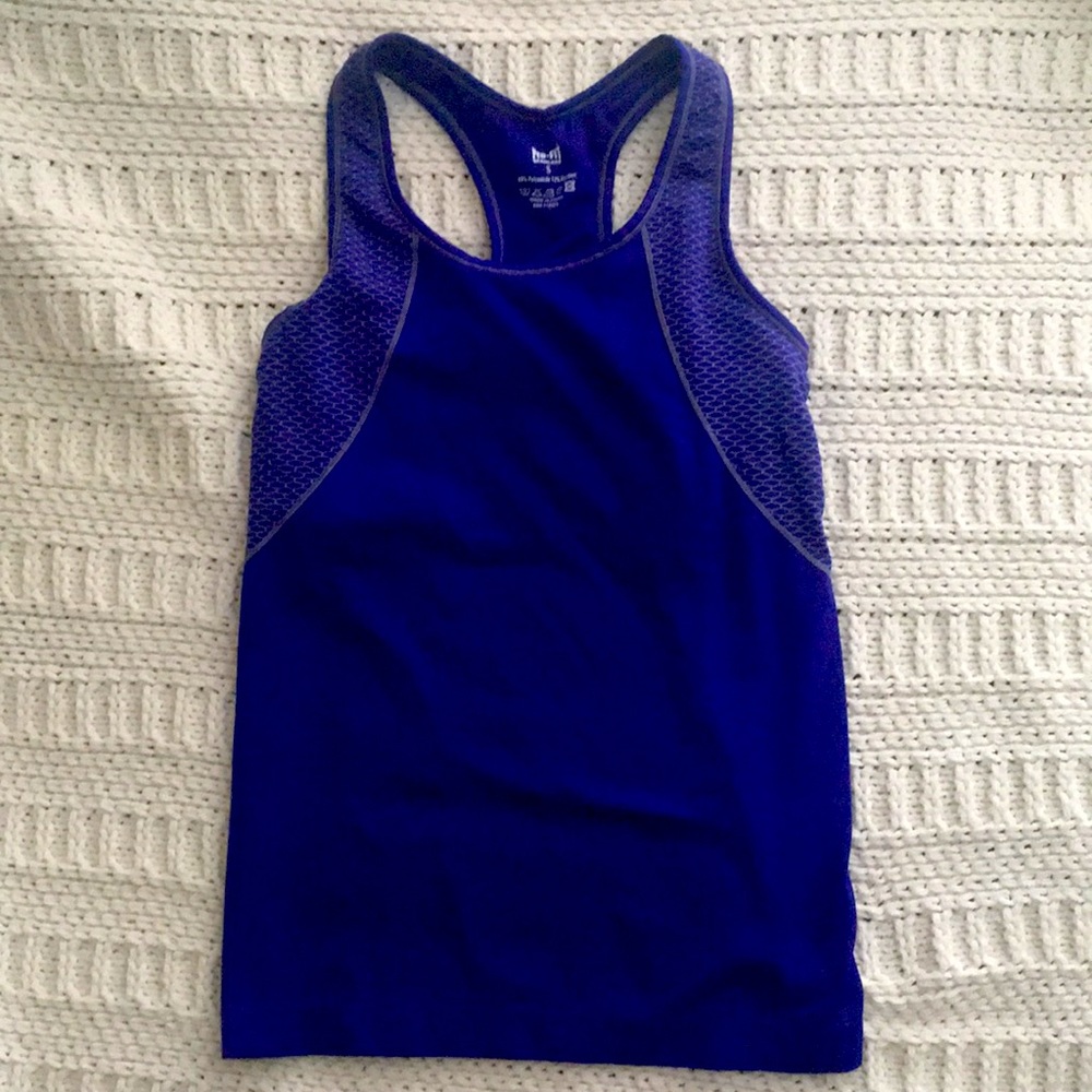Blue Sports Tank with built-in bra